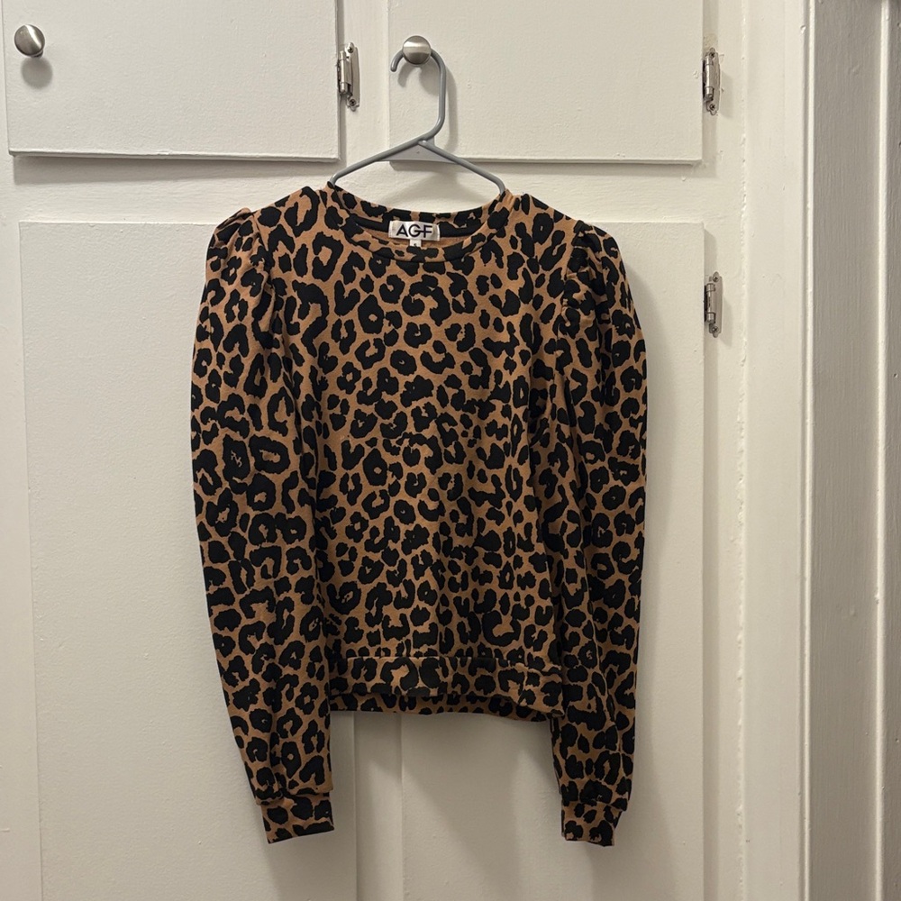 Ag Adriano Goldschmied Women's Leopard Print Sweatshirt - Black and Brown